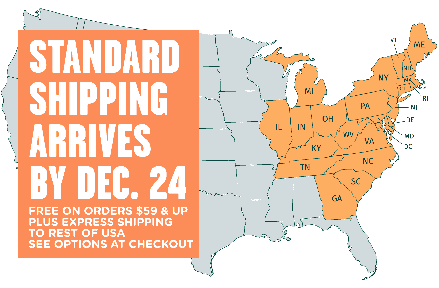 Holiday Shipping Map - December 20